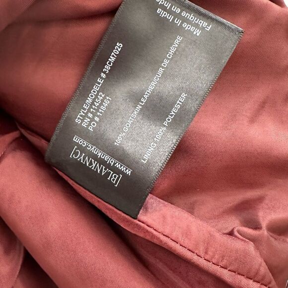 Blank NYC BlankNYC New with Tags Mens 100% Leather Red Goat Skin Bomber Jacket - Picture 6 of 7